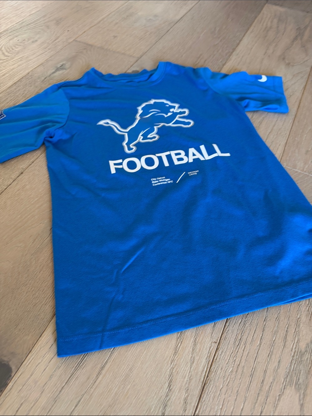 Nike Kids Blue Detroit Lions Football T‑Shirt